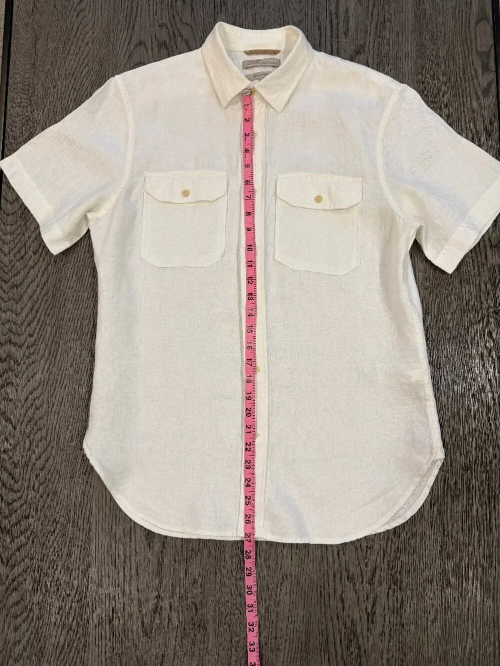 Banana Republic Heritage Collection Men's Linen Shirt Grant Slim Fit M White